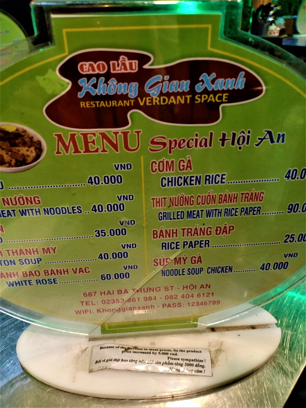 vietnam hotel food price